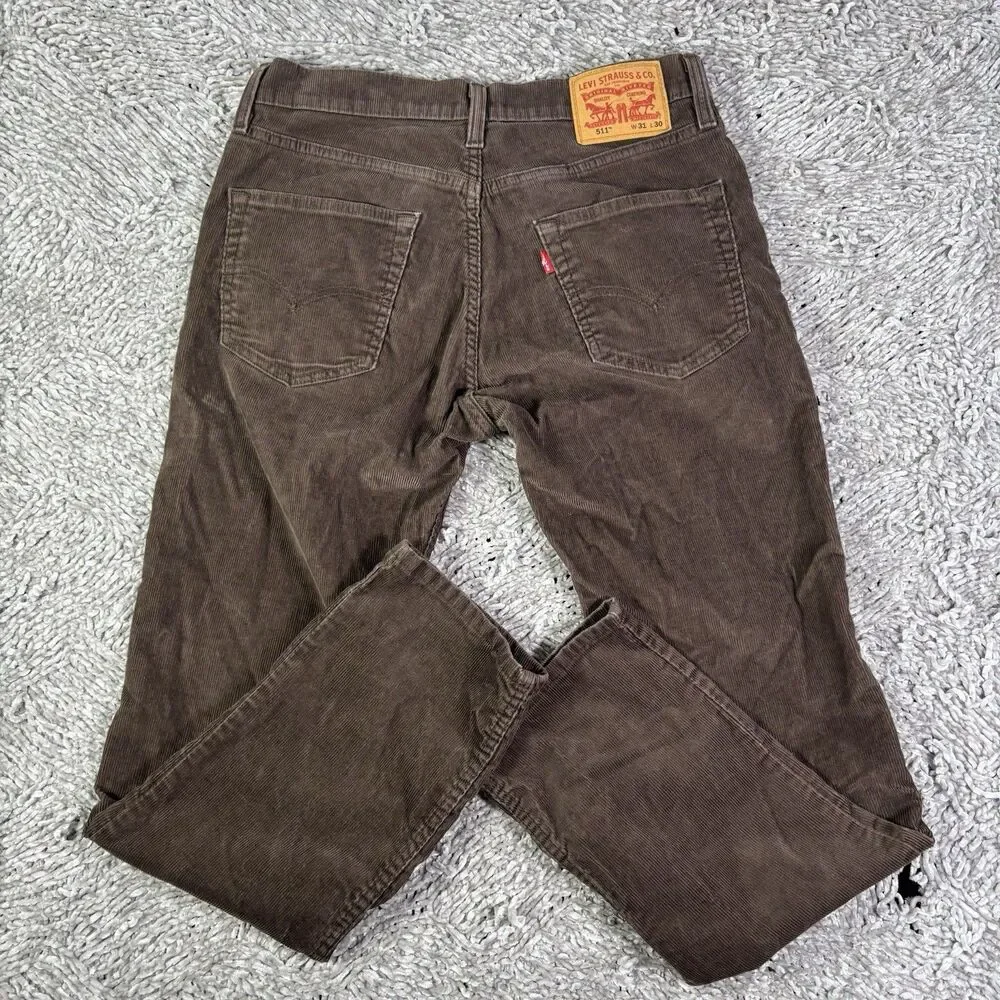 Levi 511 Corduroy Pants Lot Of 2 Mens 31x30 Preppy Stretch Designer Business